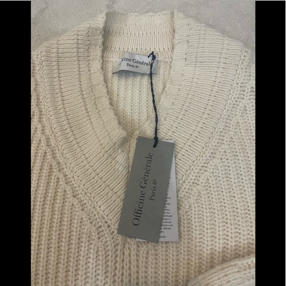OFFICINE GENERALE MENS Off-White Gino Sweater SZ L - Picture 6 of 8